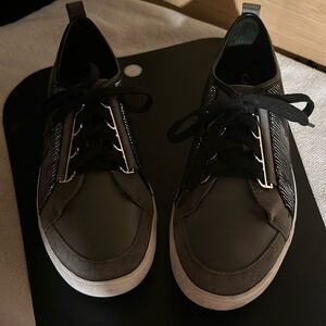 Calvin Klein leather/suede/bedazzle walking shoe 8.5 $25.00 excellent condition.